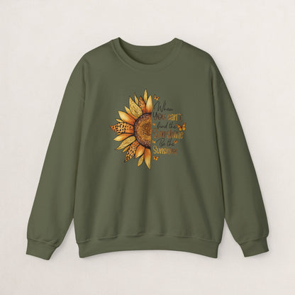 Sunshine Crewneck Sweatshirt, Unisex Sweater, Gift for Her, Cozy Autumn Apparel, Inspirational Wall Art Style