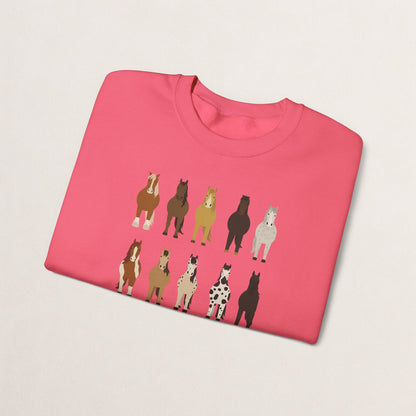 Horse Lovers Crewneck Sweatshirt, Comfortable Sweatshirt for Animal Lovers, Perfect Gift for Christmas, Birthday, and Farm Enthusiasts