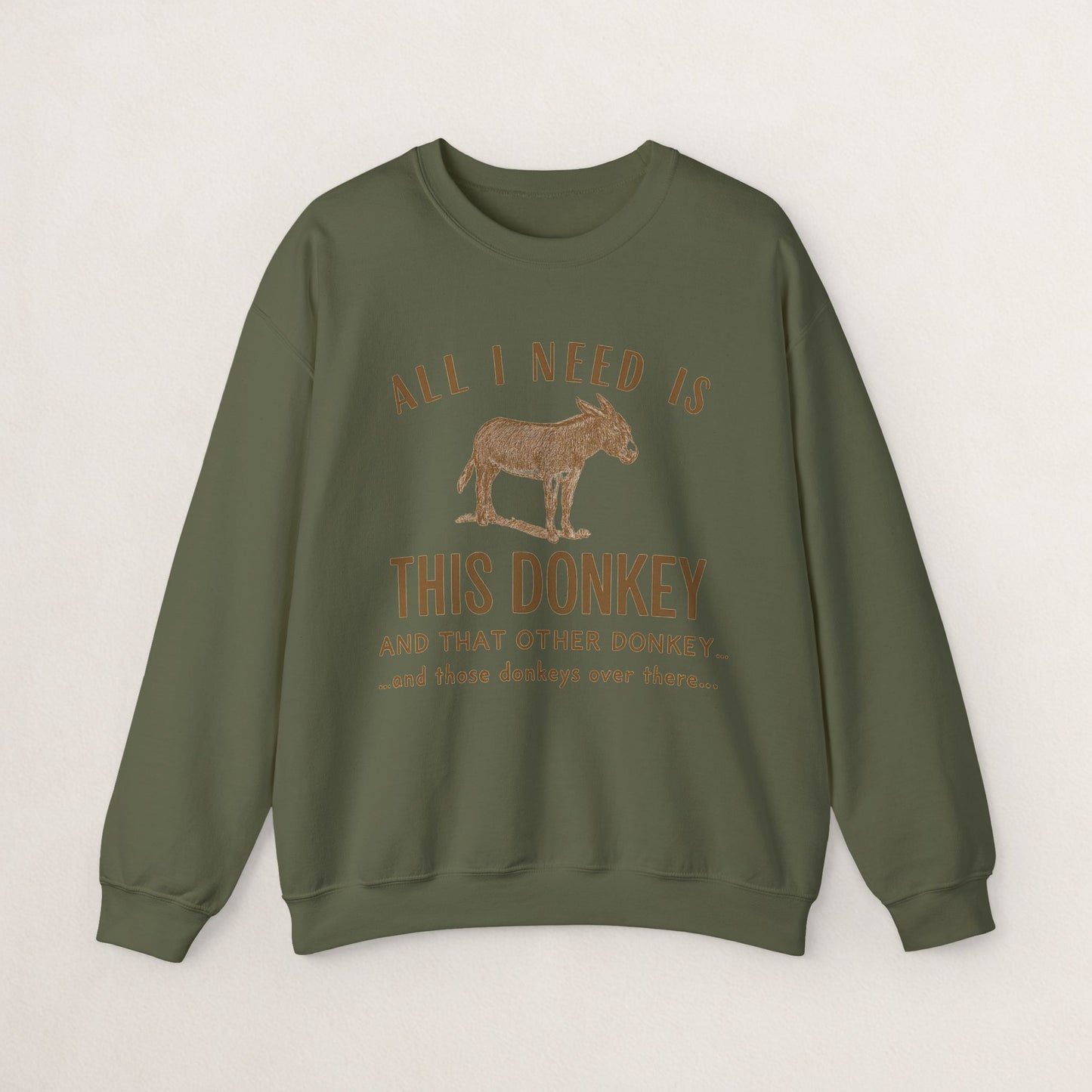 All I Need Is This Donkey Crewneck Sweatshirt, Funny Animal Sweatshirt, Gift for Donkey Lovers, Cozy Sweatshirt, Farm Animal Apparel, [...]