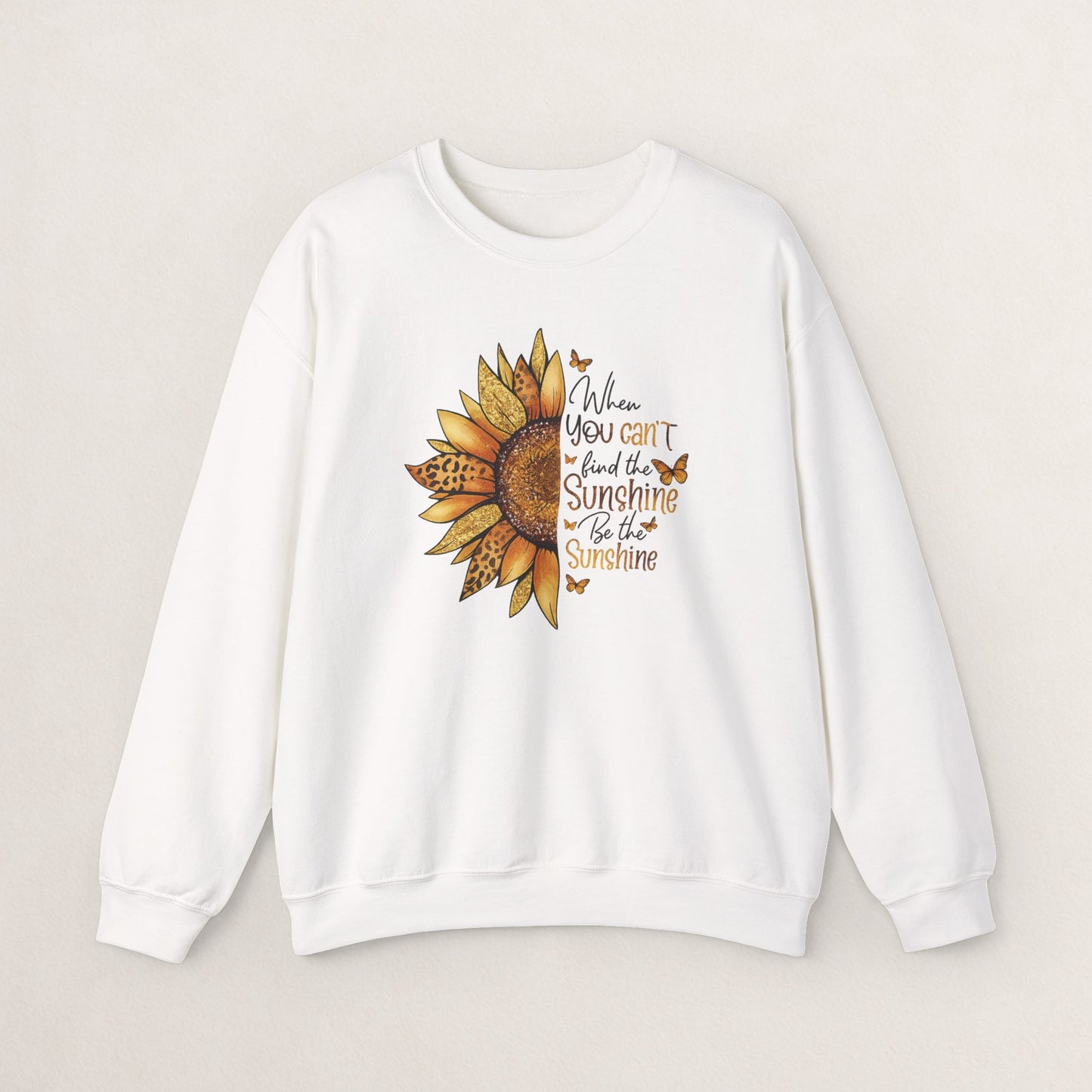 Sunshine Crewneck Sweatshirt, Unisex Sweater, Gift for Her, Cozy Autumn Apparel, Inspirational Wall Art Style