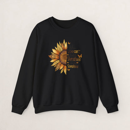 Sunshine Crewneck Sweatshirt, Unisex Sweater, Gift for Her, Cozy Autumn Apparel, Inspirational Wall Art Style