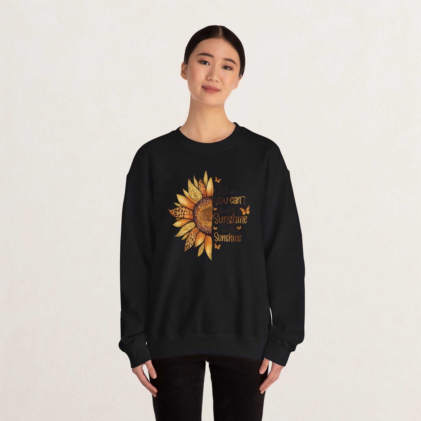 Sunshine Crewneck Sweatshirt, Unisex Sweater, Gift for Her, Cozy Autumn Apparel, Inspirational Wall Art Style