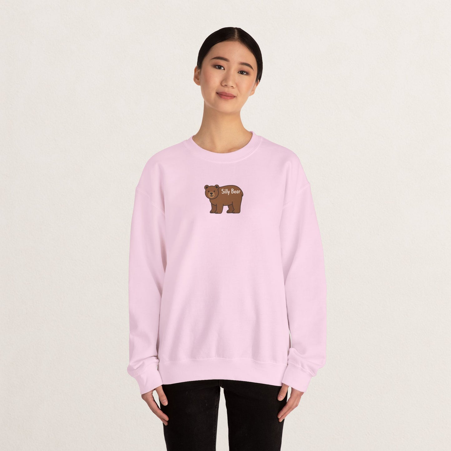 Silly Bear Crewneck Sweatshirt, Cozy Gift for Animal Lovers, Cute Casual Wear, Perfect for Back to School, Birthday, Holidays