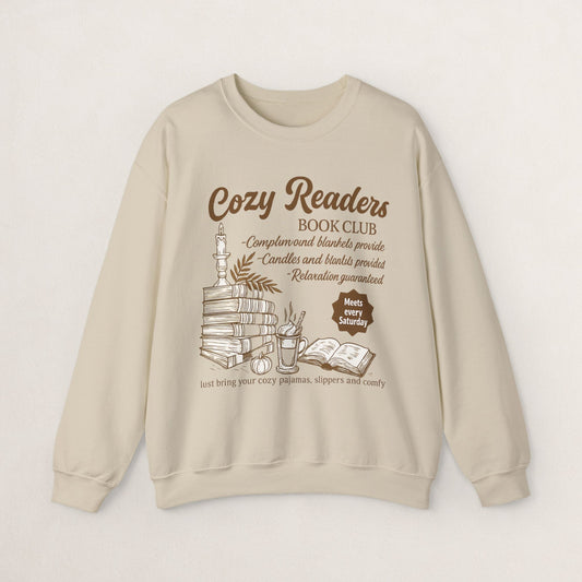 Cozy Readers Book Club Sweatshirt, Perfect Gift for Book Lovers, Reading Group Apparel, Cozy and Comfy Style, Great for Fall Gatherings