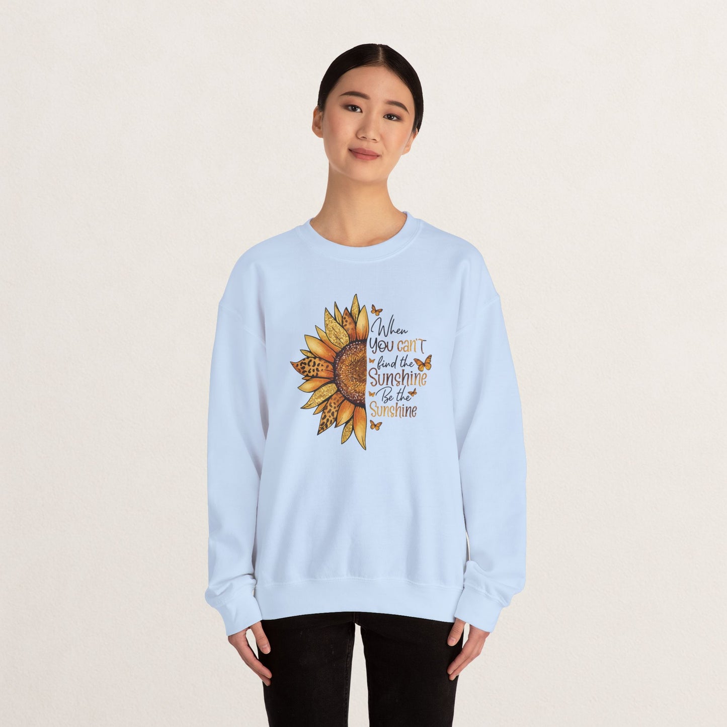 Sunshine Crewneck Sweatshirt, Unisex Sweater, Gift for Her, Cozy Autumn Apparel, Inspirational Wall Art Style