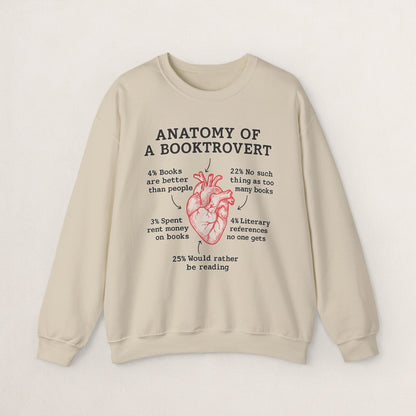 Anatomy of a Booktrovert Sweatshirt, Cozy Literary Gift, Funny Reading Crewneck, Book Lover Apparel, Perfect for Bookworms, Christmas Gift