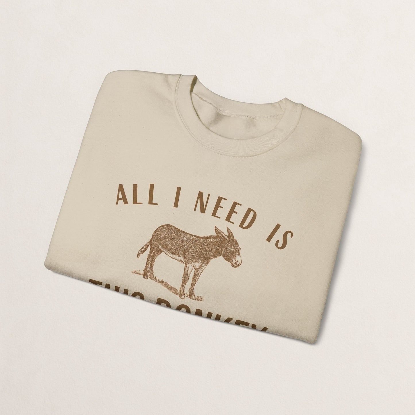All I Need Is This Donkey Crewneck Sweatshirt, Funny Animal Sweatshirt, Gift for Donkey Lovers, Cozy Sweatshirt, Farm Animal Apparel, [...]