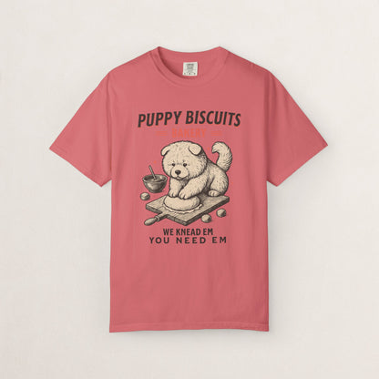 Cute Puppy Biscuit Bakery T-shirt, Dog Lover Gift, Unisex Graphic Tee, Dog Mom Shirt, Fun Pet Apparel, Animal Lover Top