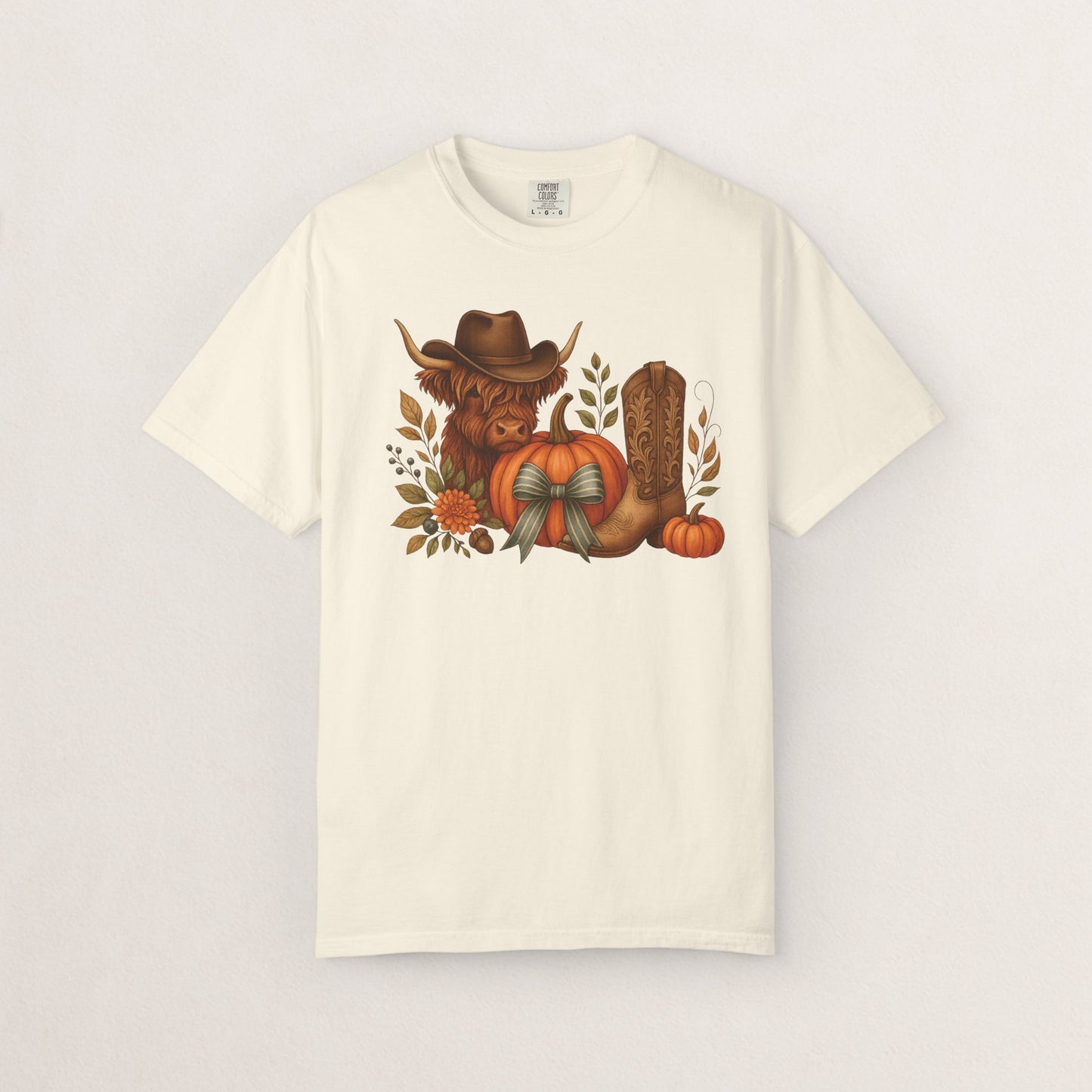Unisex Autumn Graphic Tee, Fall Vibe T-Shirt, Pumpkin Decor Shirt, Harvest Season Top, Cowboy Aesthetic Apparel
