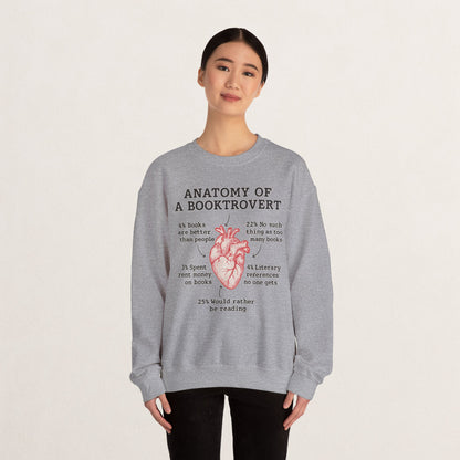 Anatomy of a Booktrovert Sweatshirt, Cozy Literary Gift, Funny Reading Crewneck, Book Lover Apparel, Perfect for Bookworms, Christmas Gift