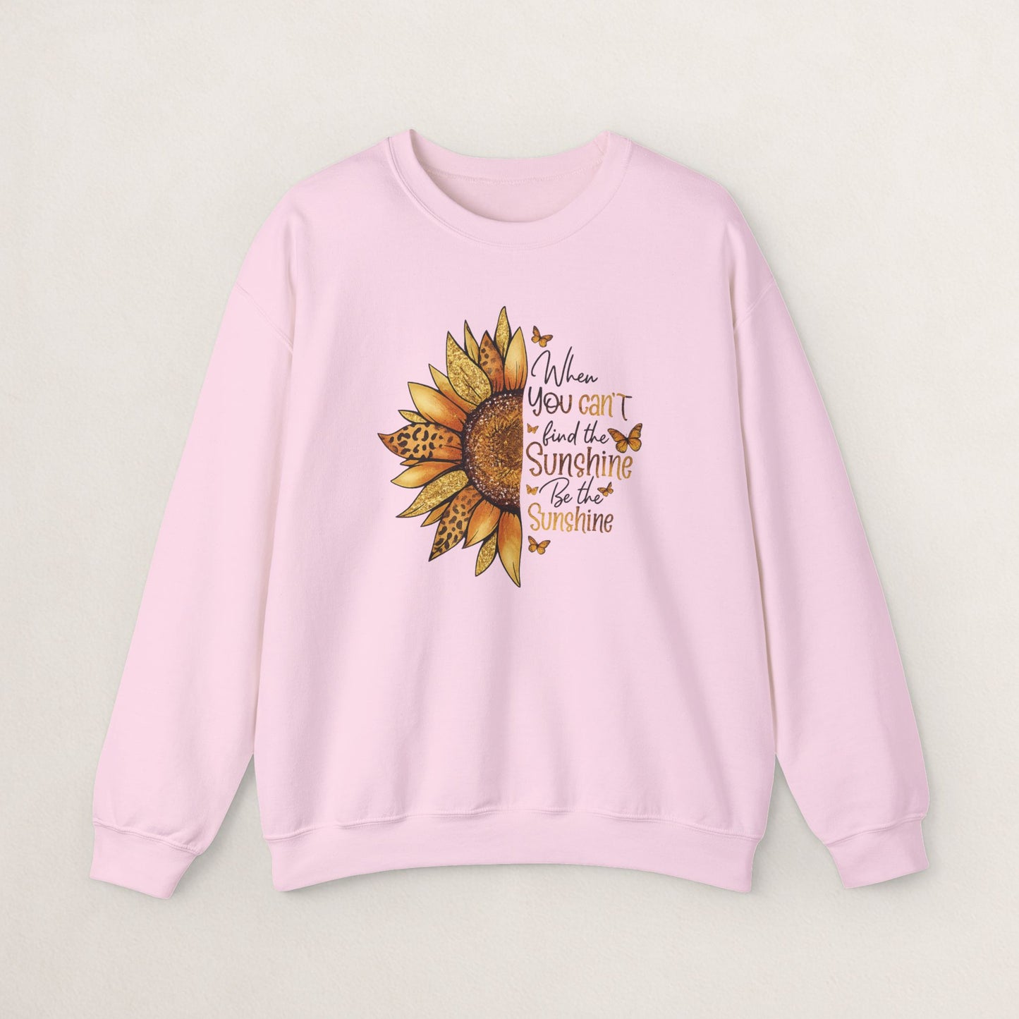Sunshine Crewneck Sweatshirt, Unisex Sweater, Gift for Her, Cozy Autumn Apparel, Inspirational Wall Art Style