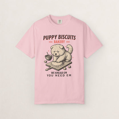 Cute Puppy Biscuit Bakery T-shirt, Dog Lover Gift, Unisex Graphic Tee, Dog Mom Shirt, Fun Pet Apparel, Animal Lover Top