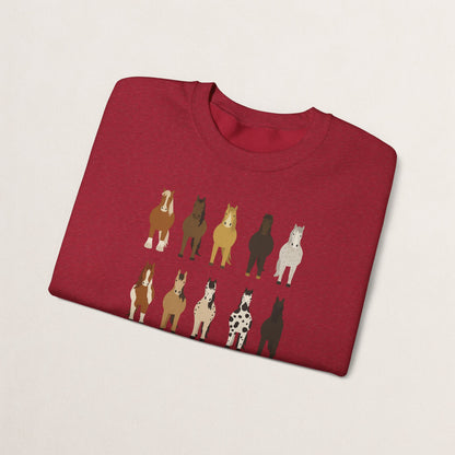 Horse Lovers Crewneck Sweatshirt, Comfortable Sweatshirt for Animal Lovers, Perfect Gift for Christmas, Birthday, and Farm Enthusiasts
