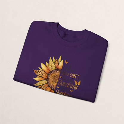 Sunshine Crewneck Sweatshirt, Unisex Sweater, Gift for Her, Cozy Autumn Apparel, Inspirational Wall Art Style