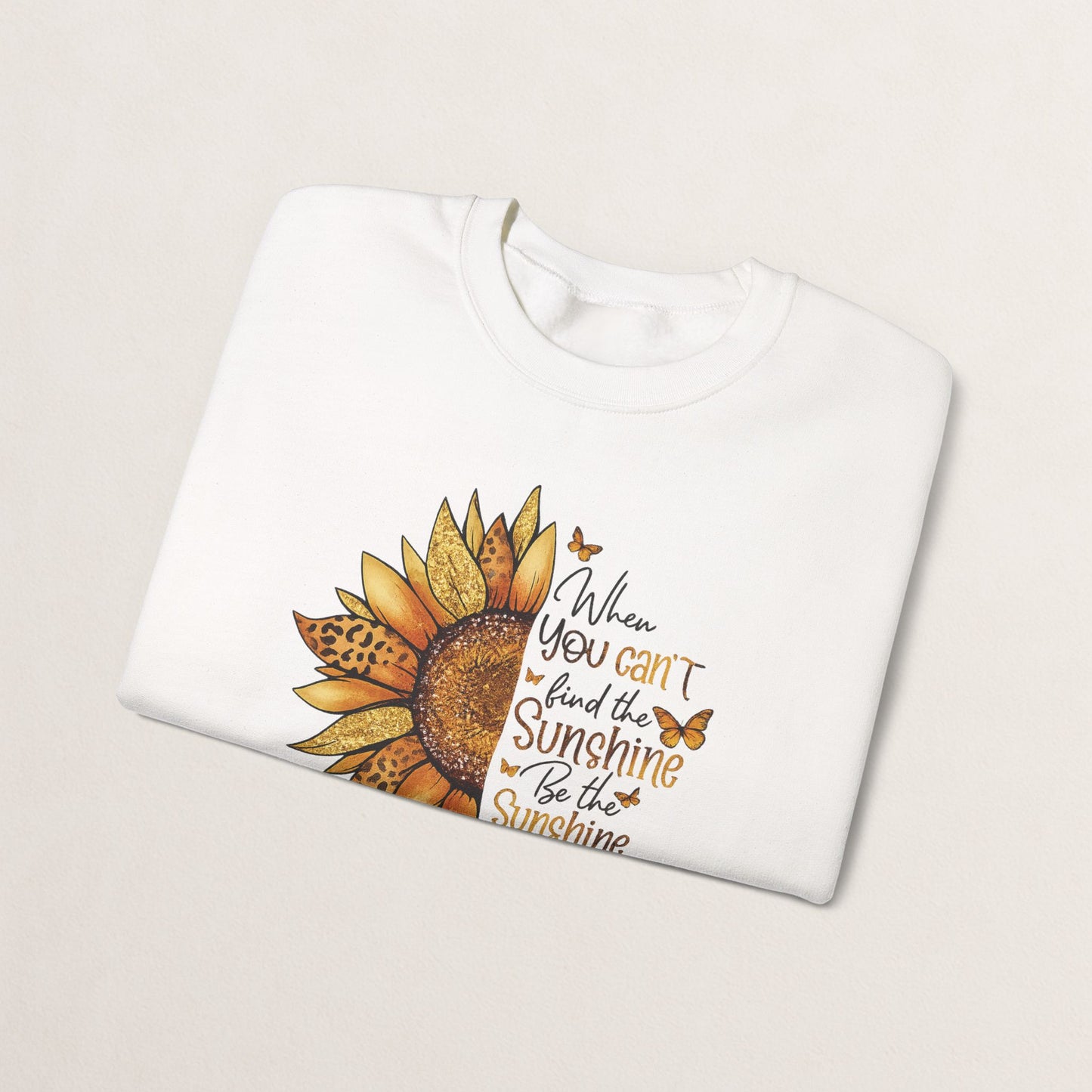 Sunshine Crewneck Sweatshirt, Unisex Sweater, Gift for Her, Cozy Autumn Apparel, Inspirational Wall Art Style