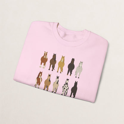 Horse Lovers Crewneck Sweatshirt, Comfortable Sweatshirt for Animal Lovers, Perfect Gift for Christmas, Birthday, and Farm Enthusiasts