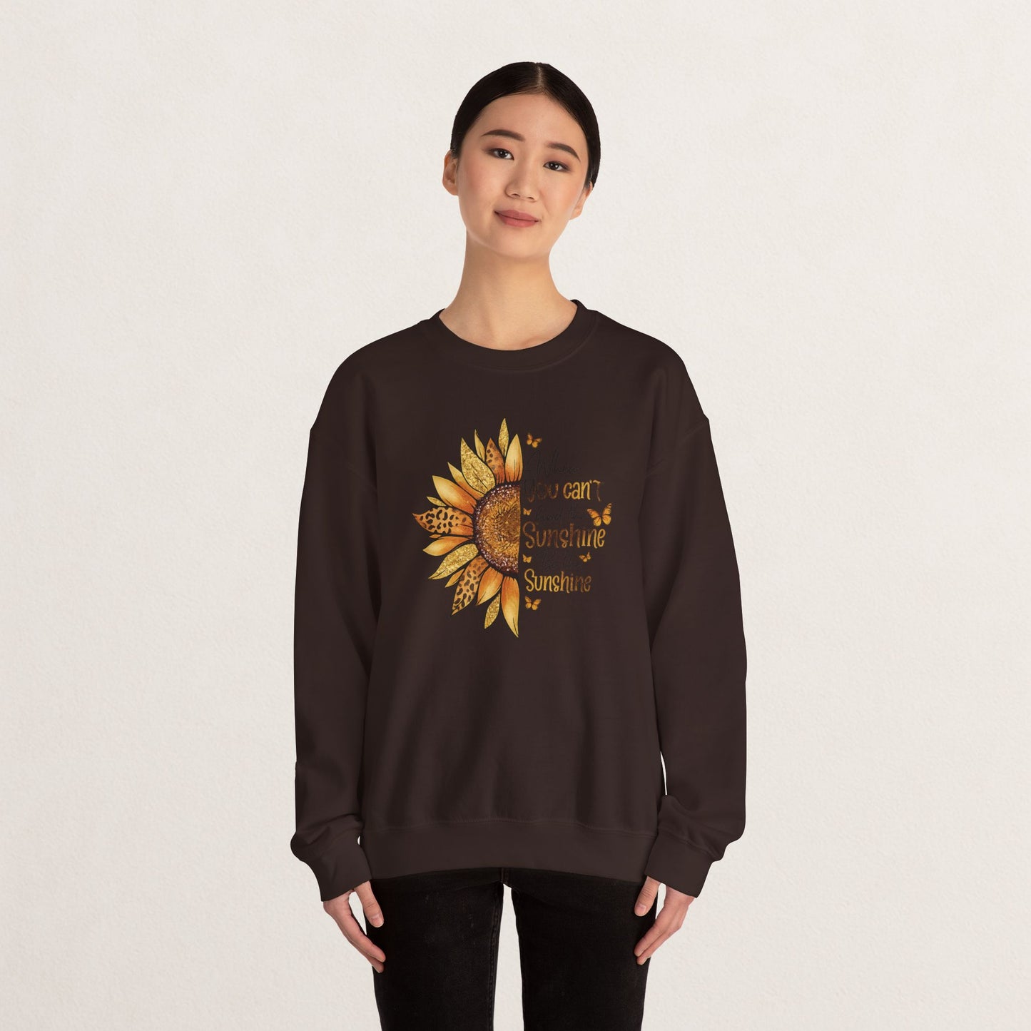 Sunshine Crewneck Sweatshirt, Unisex Sweater, Gift for Her, Cozy Autumn Apparel, Inspirational Wall Art Style