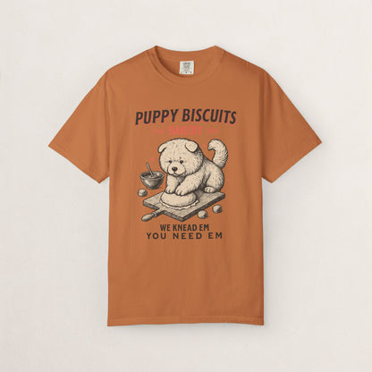 Cute Puppy Biscuit Bakery T-shirt, Dog Lover Gift, Unisex Graphic Tee, Dog Mom Shirt, Fun Pet Apparel, Animal Lover Top