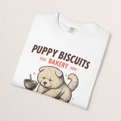 Cute Puppy Biscuit Bakery T-shirt, Dog Lover Gift, Unisex Graphic Tee, Dog Mom Shirt, Fun Pet Apparel, Animal Lover Top