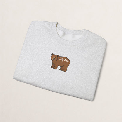 Silly Bear Crewneck Sweatshirt, Cozy Gift for Animal Lovers, Cute Casual Wear, Perfect for Back to School, Birthday, Holidays