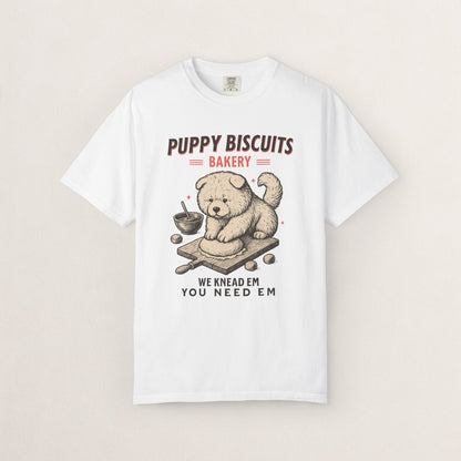 Cute Puppy Biscuit Bakery T-shirt, Dog Lover Gift, Unisex Graphic Tee, Dog Mom Shirt, Fun Pet Apparel, Animal Lover Top