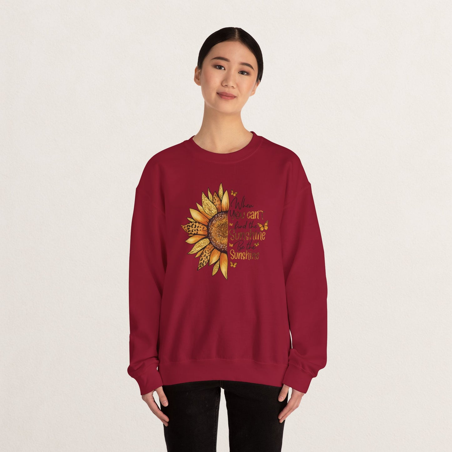 Sunshine Crewneck Sweatshirt, Unisex Sweater, Gift for Her, Cozy Autumn Apparel, Inspirational Wall Art Style