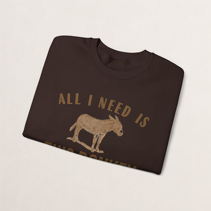All I Need Is This Donkey Crewneck Sweatshirt, Funny Animal Sweatshirt, Gift for Donkey Lovers, Cozy Sweatshirt, Farm Animal Apparel, [...]