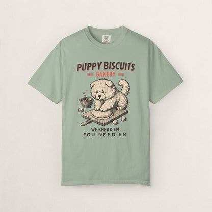 Cute Puppy Biscuit Bakery T-shirt, Dog Lover Gift, Unisex Graphic Tee, Dog Mom Shirt, Fun Pet Apparel, Animal Lover Top
