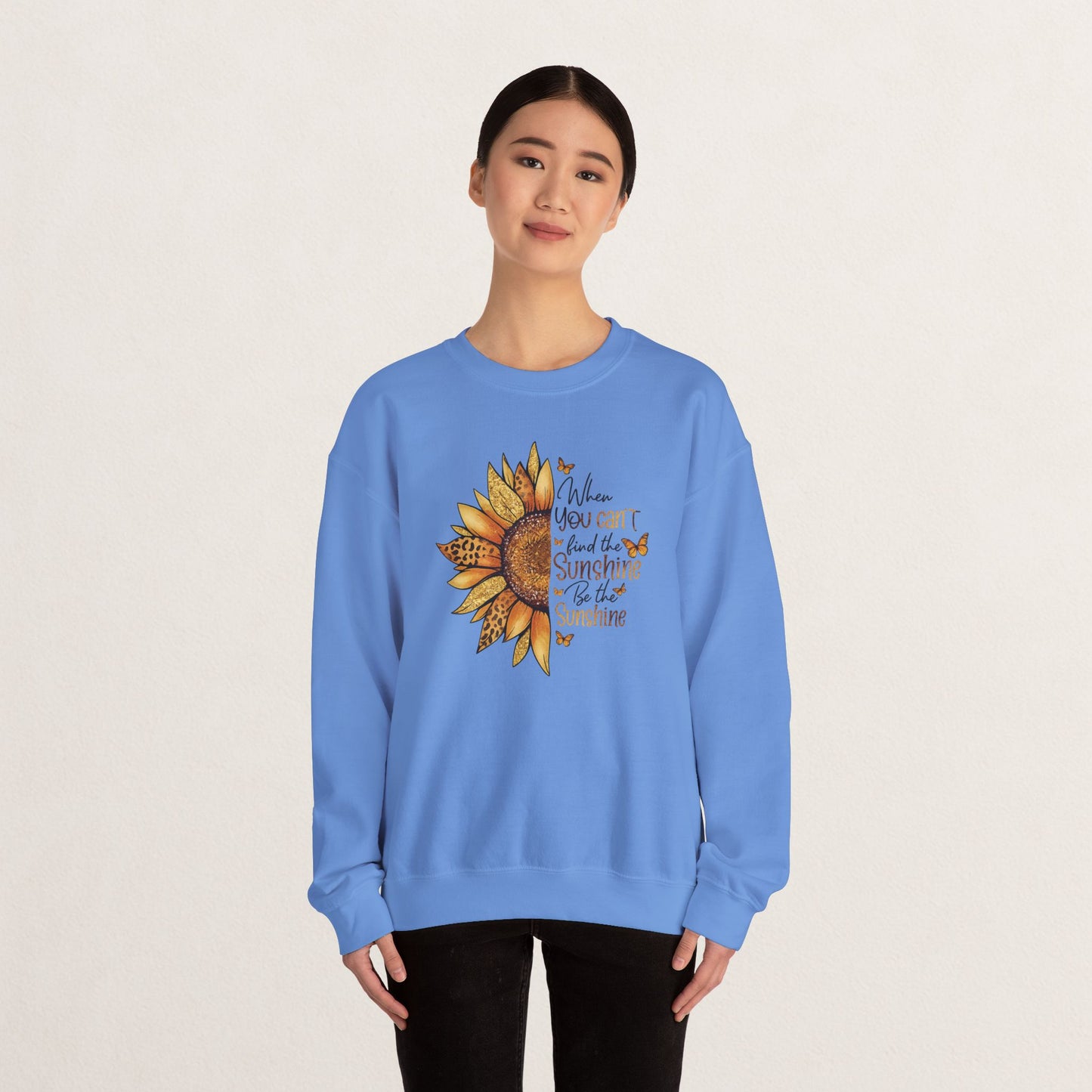 Sunshine Crewneck Sweatshirt, Unisex Sweater, Gift for Her, Cozy Autumn Apparel, Inspirational Wall Art Style