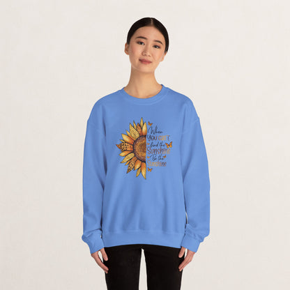 Sunshine Crewneck Sweatshirt, Unisex Sweater, Gift for Her, Cozy Autumn Apparel, Inspirational Wall Art Style