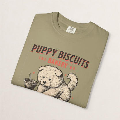 Cute Puppy Biscuit Bakery T-shirt, Dog Lover Gift, Unisex Graphic Tee, Dog Mom Shirt, Fun Pet Apparel, Animal Lover Top