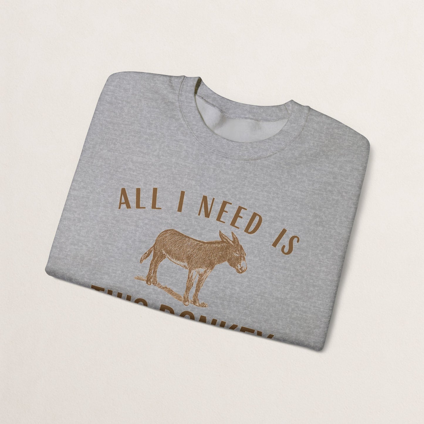 All I Need Is This Donkey Crewneck Sweatshirt, Funny Animal Sweatshirt, Gift for Donkey Lovers, Cozy Sweatshirt, Farm Animal Apparel, [...]
