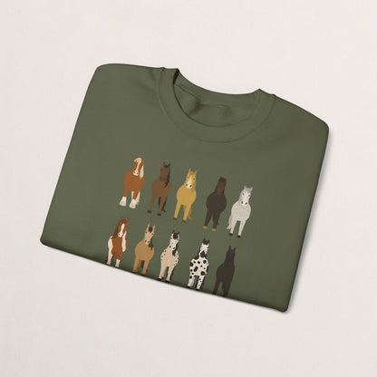 Horse Lovers Crewneck Sweatshirt, Comfortable Sweatshirt for Animal Lovers, Perfect Gift for Christmas, Birthday, and Farm Enthusiasts