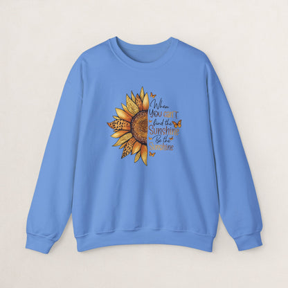 Sunshine Crewneck Sweatshirt, Unisex Sweater, Gift for Her, Cozy Autumn Apparel, Inspirational Wall Art Style