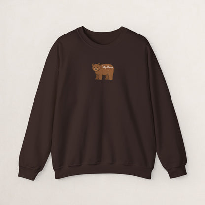 Silly Bear Crewneck Sweatshirt, Cozy Gift for Animal Lovers, Cute Casual Wear, Perfect for Back to School, Birthday, Holidays