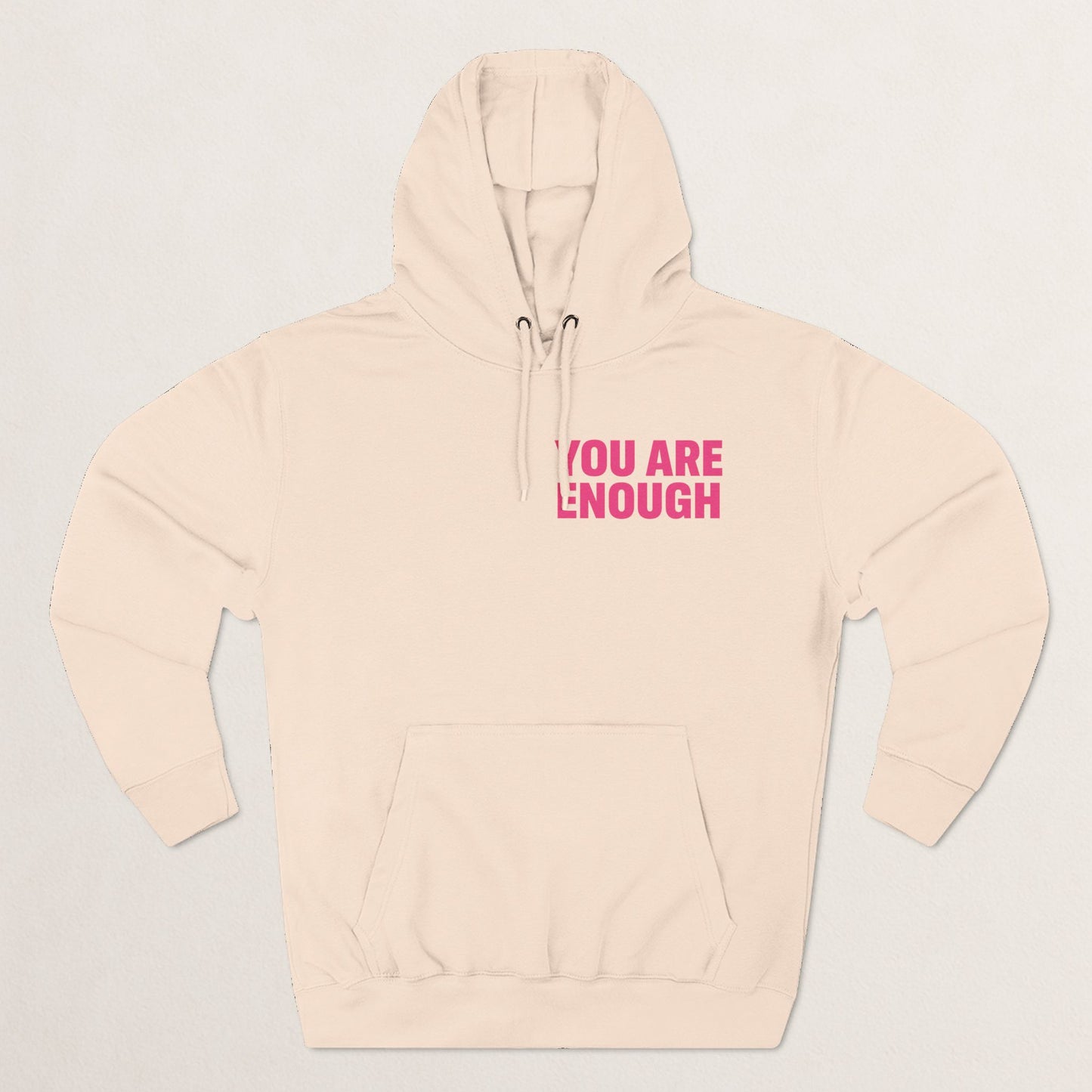 You Are Enough Floral Hoodie | Inspirational Fleece Hoodie | Self-Love Gift | Cozy Sweatshirt | Empowerment Apparel | Positive Vibes