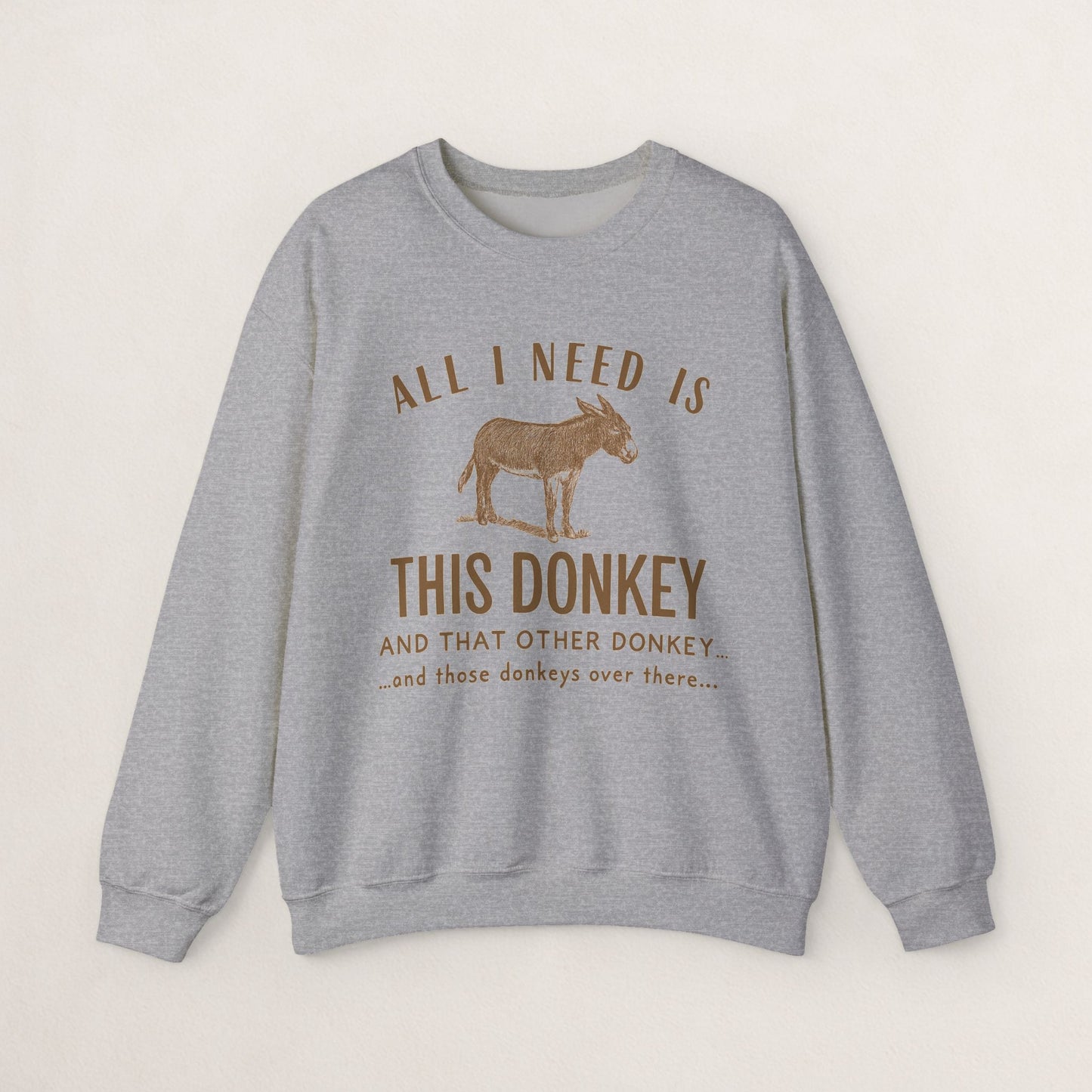 All I Need Is This Donkey Crewneck Sweatshirt, Funny Animal Sweatshirt, Gift for Donkey Lovers, Cozy Sweatshirt, Farm Animal Apparel, [...]