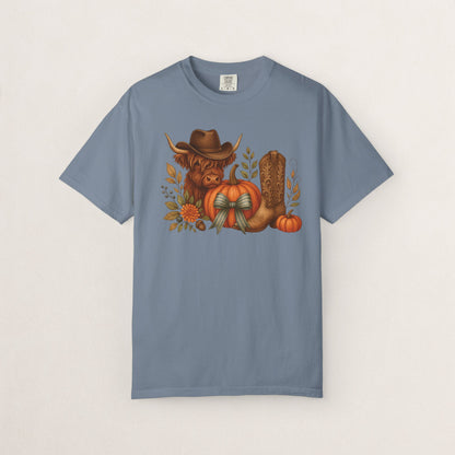 Unisex Autumn Graphic Tee, Fall Vibe T-Shirt, Pumpkin Decor Shirt, Harvest Season Top, Cowboy Aesthetic Apparel