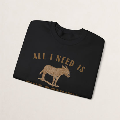 All I Need Is This Donkey Crewneck Sweatshirt, Funny Animal Sweatshirt, Gift for Donkey Lovers, Cozy Sweatshirt, Farm Animal Apparel, [...]