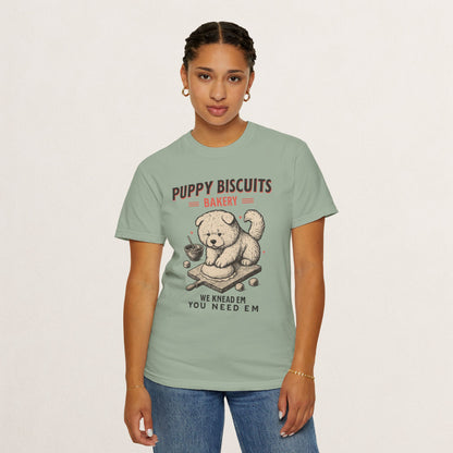 Cute Puppy Biscuit Bakery T-shirt, Dog Lover Gift, Unisex Graphic Tee, Dog Mom Shirt, Fun Pet Apparel, Animal Lover Top