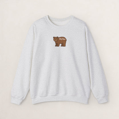 Silly Bear Crewneck Sweatshirt, Cozy Gift for Animal Lovers, Cute Casual Wear, Perfect for Back to School, Birthday, Holidays