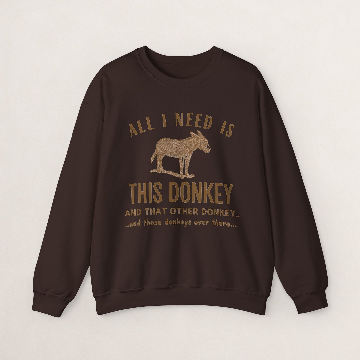 All I Need Is This Donkey Crewneck Sweatshirt, Funny Animal Sweatshirt, Gift for Donkey Lovers, Cozy Sweatshirt, Farm Animal Apparel, [...]