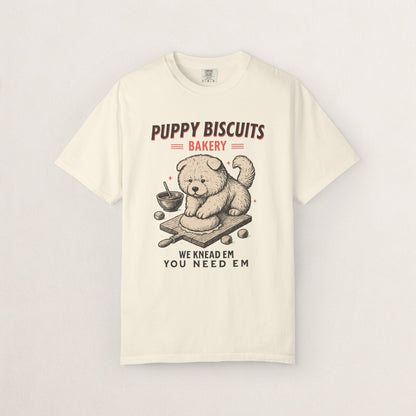 Cute Puppy Biscuit Bakery T-shirt, Dog Lover Gift, Unisex Graphic Tee, Dog Mom Shirt, Fun Pet Apparel, Animal Lover Top