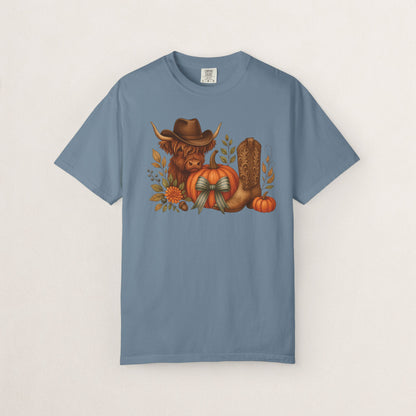 Unisex Autumn Graphic Tee, Fall Vibe T-Shirt, Pumpkin Decor Shirt, Harvest Season Top, Cowboy Aesthetic Apparel