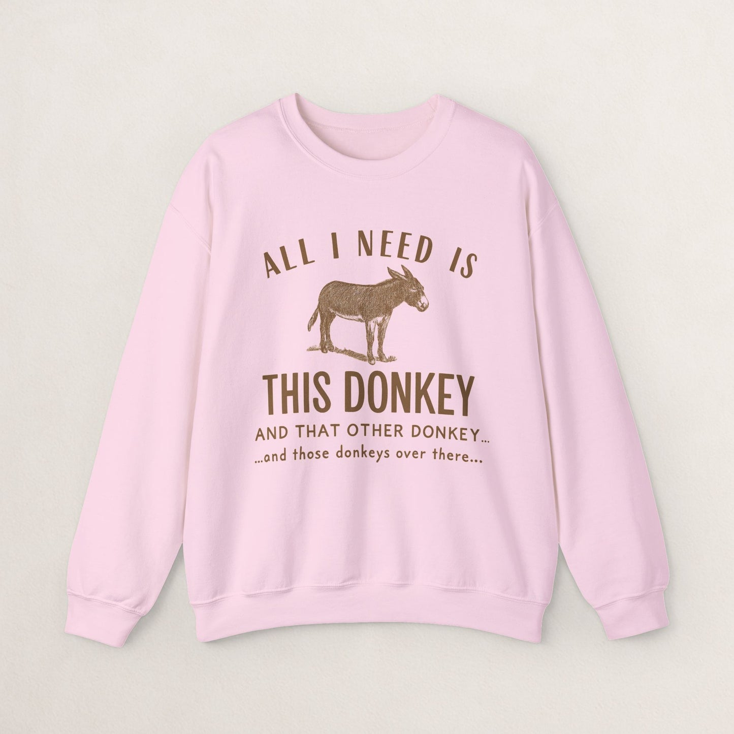 All I Need Is This Donkey Crewneck Sweatshirt, Funny Animal Sweatshirt, Gift for Donkey Lovers, Cozy Sweatshirt, Farm Animal Apparel, [...]