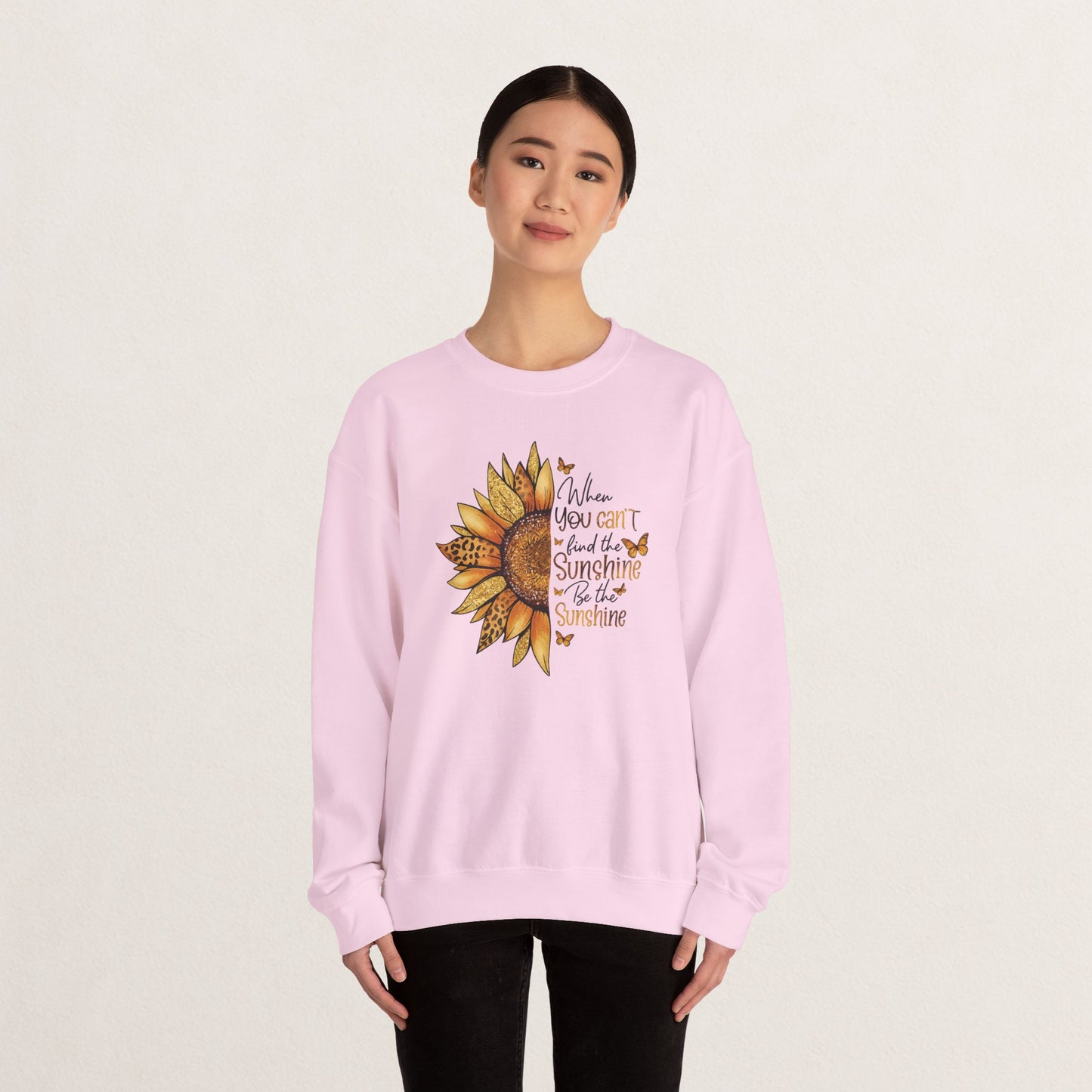 Sunshine Crewneck Sweatshirt, Unisex Sweater, Gift for Her, Cozy Autumn Apparel, Inspirational Wall Art Style