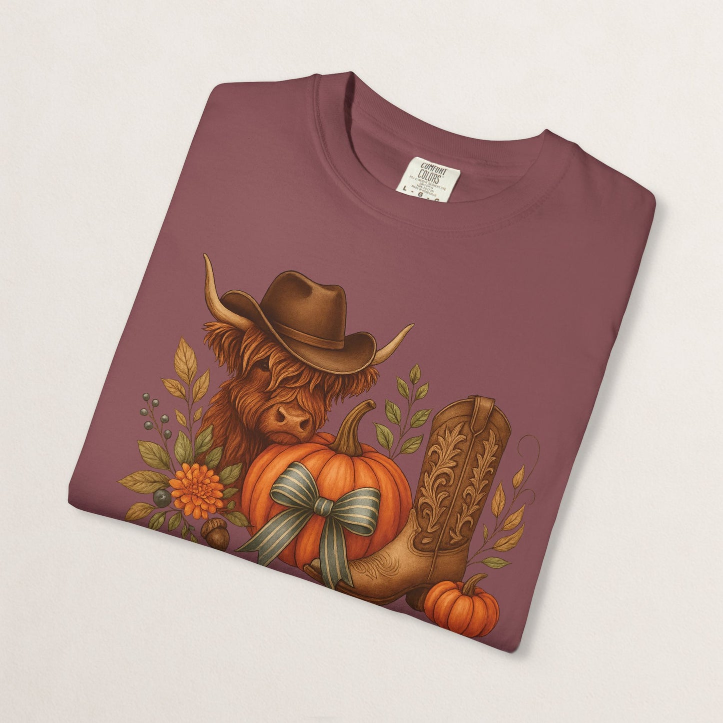 Unisex Autumn Graphic Tee, Fall Vibe T-Shirt, Pumpkin Decor Shirt, Harvest Season Top, Cowboy Aesthetic Apparel