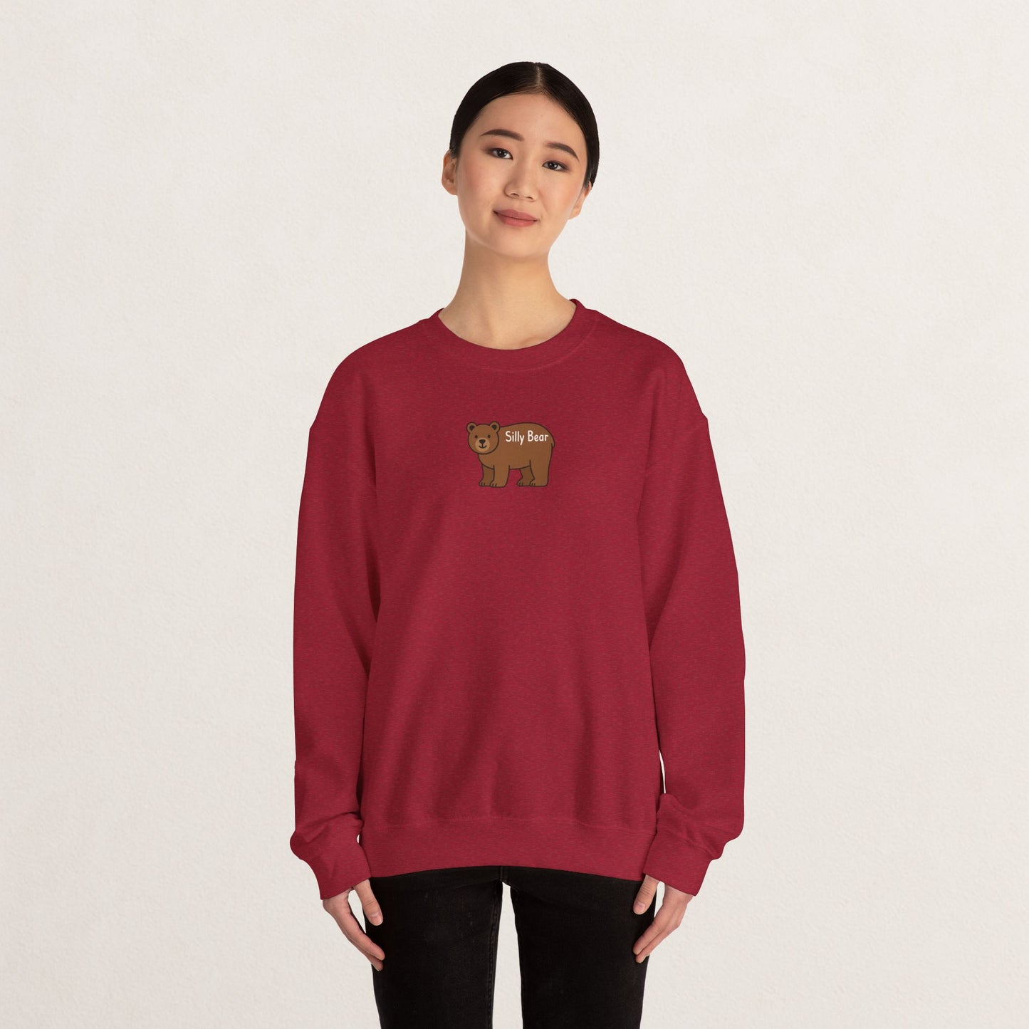Silly Bear Crewneck Sweatshirt, Cozy Gift for Animal Lovers, Cute Casual Wear, Perfect for Back to School, Birthday, Holidays