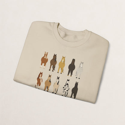Horse Lovers Crewneck Sweatshirt, Comfortable Sweatshirt for Animal Lovers, Perfect Gift for Christmas, Birthday, and Farm Enthusiasts