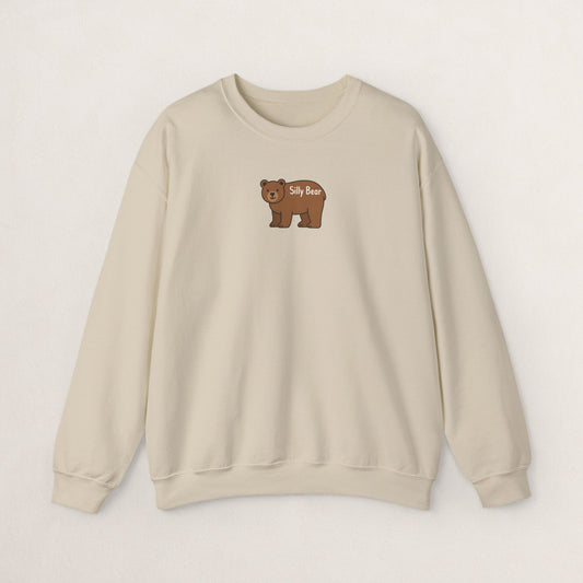 Silly Bear Crewneck Sweatshirt, Cozy Gift for Animal Lovers, Cute Casual Wear, Perfect for Back to School, Birthday, Holidays